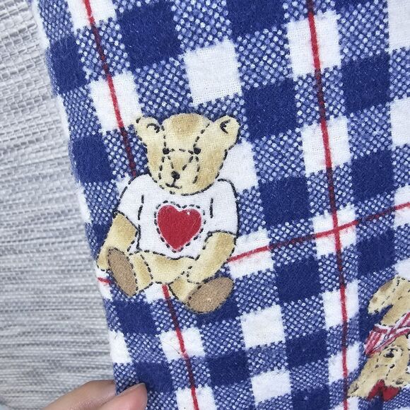 Kathy Ireland Jumpsuit Womens Medium Cotton Flannel Teddy Bear Check Plaid Cozy - Picture 6 of 15